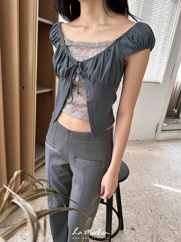 胸綁帶小簍空棉質背心